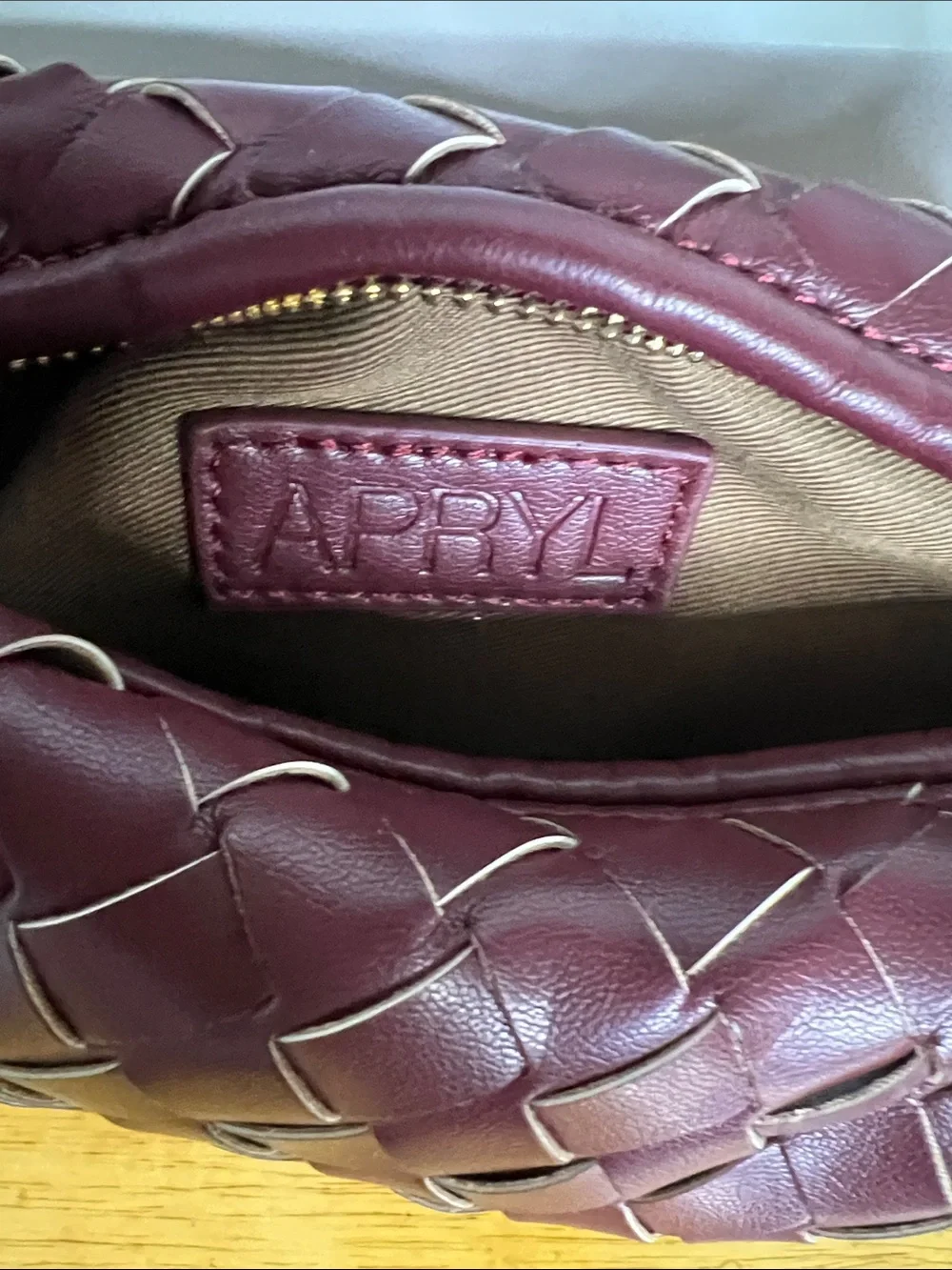 Braided Hobo Bag in Deep Wine